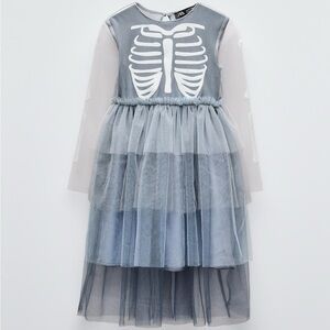 Zara Gray Skeleton Tulle Dress
